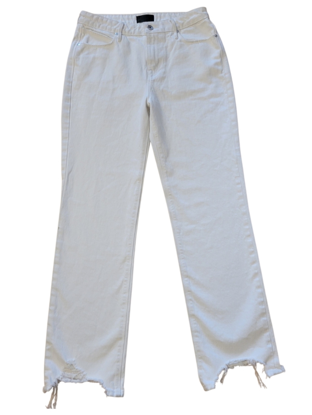 Revolve RtA Ivory Distressed‎ Straight Leg High Rise Denim Jeans Size 28